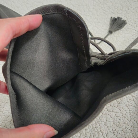 Marc Fisher Grey Suede Over The Knee Lace Up Tassel Almond Toe Boots Size 7.5 - Picture 11 of 11